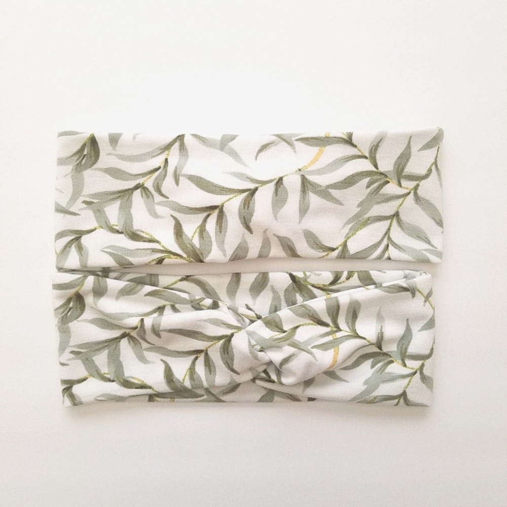 Leaf Print Twist Headband